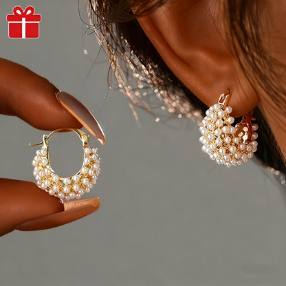 Regalo Ideale per San Valentino/Festa della Mamma: 1 Paio di Orecchini di Perle Finte di Alta Qualità con Design di Nicchia, Confezione Regalo