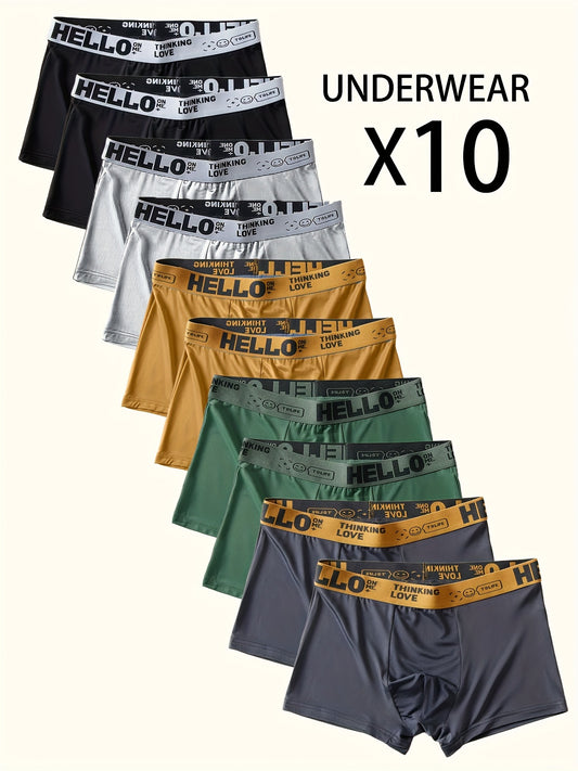 10pz "Ciao" Pantaloni Basso da Uomo Stampati - Alla Moda, Traspiranti, Comodi, Pantaloni Sportivi ad Alta Elasticità, Asciugatura Rapida