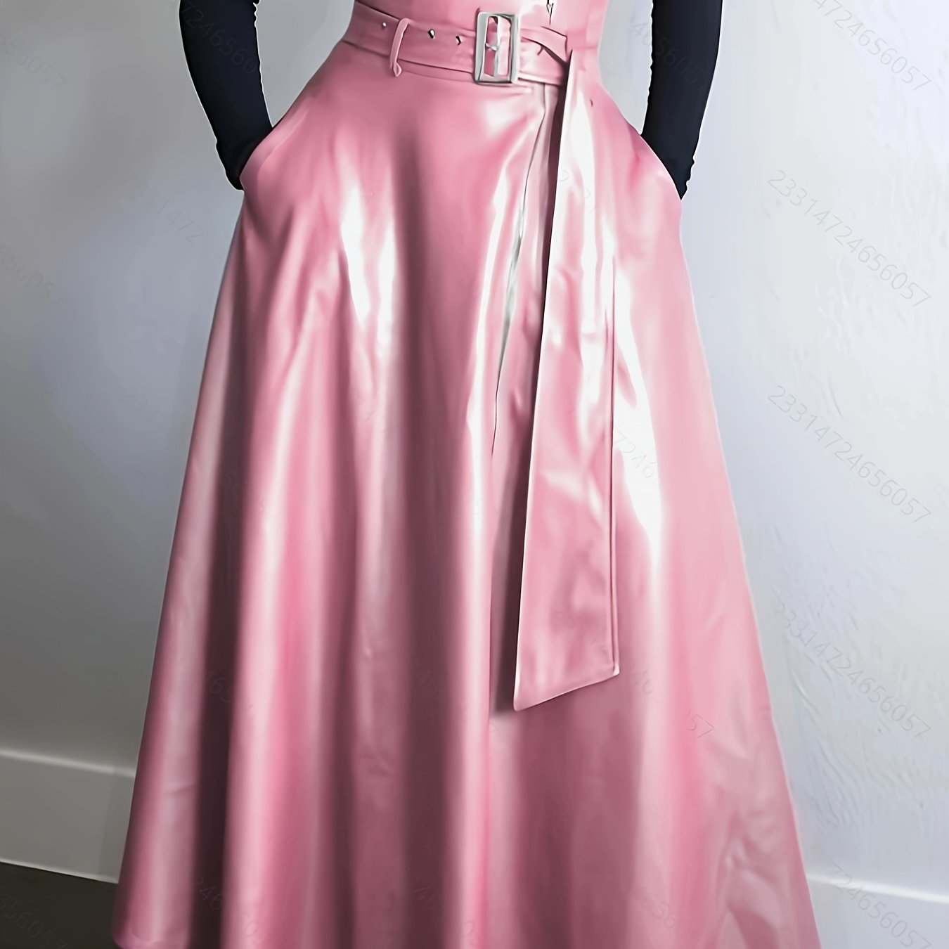 A-Line Luxe - Gonna Elegante in Pelle Sintetica a Vita Alta