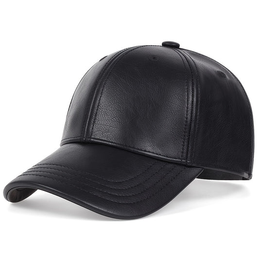 1pz Cappello da baseball in pelle PU da uomo, scelta ideale per i regali