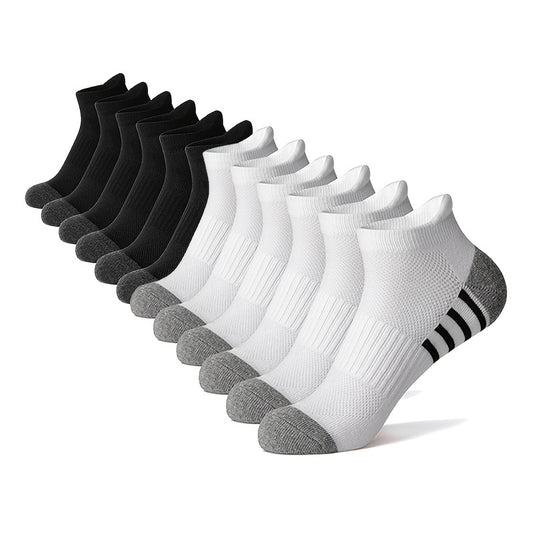 12/24 Paia di Calzini Sportivi da Uomo - Morbidi e Traspiranti per Palestra, Corsa, Allenamento - Rapido e Efficiente nell'Assorbimento dell'Umidità - Opzioni Multicolore (Nero/Bianco/Grigio/) - Lavabili in Lavatrice - per Sport, Casual e Abbigliamento Sp