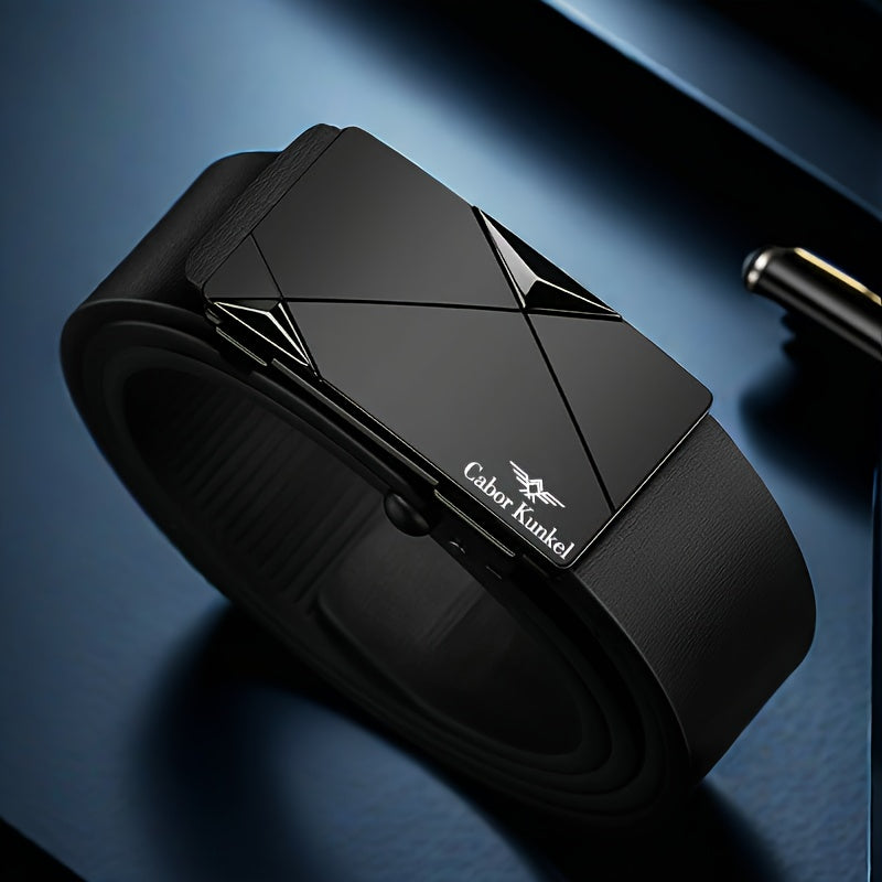 Linea - Cintura Uomo Regalo  Holiday, Fibbia Automatica Senza Denti per Pantaloni da Giovani e Medi Età