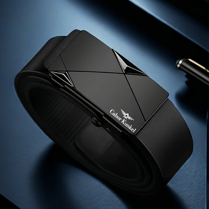 Linea - Cintura Uomo Regalo  Holiday, Fibbia Automatica Senza Denti per Pantaloni da Giovani e Medi Età