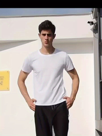 10pz YUNTÉ Magliette Ultra-Leggere ad Asciugatura Rapida da Uomo in Nero & Bianco - Tessuto Traspirante e Assorbente per il Sudore per Palestra, Corsa & Fitness | Top a Maniche Corte e Girocollo Confortevoli per Allenamento Sportivo