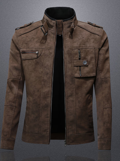 2805A# Giacca Casual Autunno-Inverno con Collo Alto per Giovani Uomini, Stile Workwear