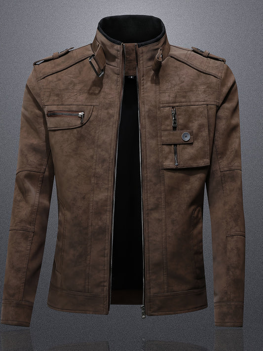 2805A# Giacca Casual Autunno-Inverno con Collo Alto per Giovani Uomini, Stile Workwear