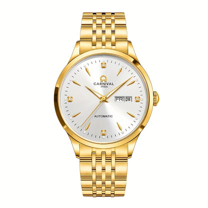 Orologio Meccanico Uomo I&W Carnival, Automatico a Carica Autonoma, Vetro Sintetico Zaffiro, Impermeabile, Regalo per le Vacanze