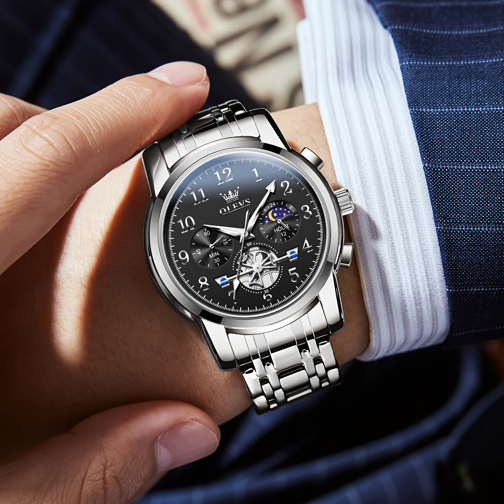 Orologi OLEVS per Uomo Classico Business Dress Analogico Quartz Digitale Orologio da Polso per Uomo Moda Lusso Bracciale in Acciaio Inossidabile Luminoso con Calendario Regali Romantici per Uomo Relojes De Hombre Blu/Nero/Bianco/Dorato/Grigio