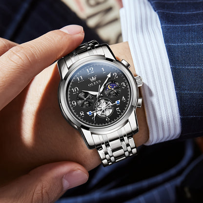 Orologi OLEVS per Uomo Classico Business Dress Analogico Quartz Digitale Orologio da Polso per Uomo Moda Lusso Bracciale in Acciaio Inossidabile Luminoso con Calendario Regali Romantici per Uomo Relojes De Hombre Blu/Nero/Bianco/Dorato/Grigio