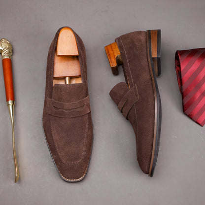 Scarpe da Uomo in Pelle Pieno Fiore con Suola in Gomma Antiscivolo, Eleganti e Comode, Mocassini Senza Lacci per Uomo, Calzature da Uomo, Scarpe da Esterno,Mocassini Formali,Mocassino Moderno,Mocassino Classico,Suole Antiscivolo,Mocassini Comodi,Abbigliam