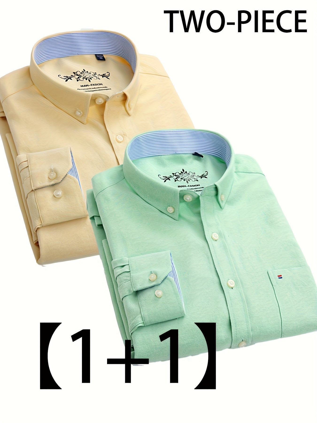 Valerio – Due Camicie Oxford a Manica Lunga Monocolore