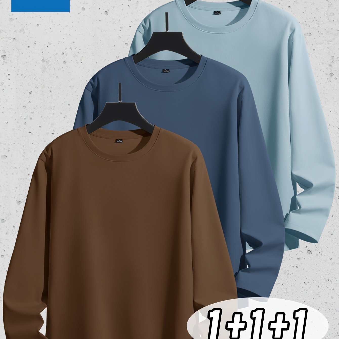 Linea Uomo+ Classic - Jeanswest Maglietta Uomo a Manica Lunga in Puro Cotone