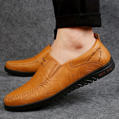 Linea Classico - Mocassini Uomo Slip-On - Tomaia in Pelle Vacchetta di Seconda Qualità