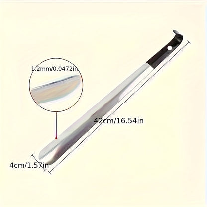 1pz Extra Lungo 41.91 cm Calzascarpe in Acciaio Inox per Anziani - Impugnatura Comfort Antiscivolo, Costruzione in Metallo Durevole, Strumento Facile per Mettere e Togliere le Scarpe per Anziani, Disabili, Persone con Mobilità Ridotta
