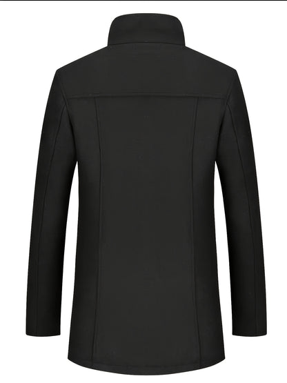 Nuovo Cappotto in Tweed Uomo Autunno/Inverno, Doppiopetto Lana Elegante per Business, Capospalla Invernale, Giacca da Cerimonia Sartoriale a Due Bottoni, Materiale Resistente, Lavabile a Mano, Gilet Stratificato, Paletot Allungato, Per Occasioni Formali e