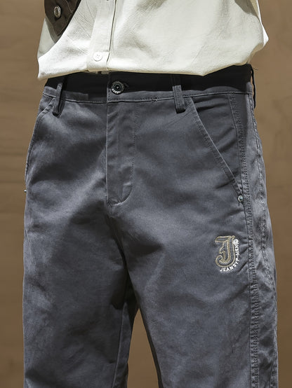 Pantaloni casual da uomo - Pantaloni beige/marrone, abbigliamento quotidiano e formale per tutte le stagioni, vestibilità regolare, abbigliamento formale non elasticizzato, abbigliamento per ufficio e casual facile da curare, abbigliamento versatile, desi