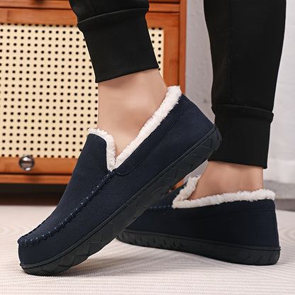 Pantofole da Uomo per Autunno e Inverno, Fodera Spessa, Antifreddo e Anti-gelo, Suola Antiscivolo, Facili da Infilarci