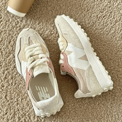 NEW BALANCE 2025 Sneakers Retro Unisex a Bassa Altezza - Beige/Bianco con Suola in Gomma Durevole per Tutte le Stagioni e Tessuto Traspirante, Ideali per Palestra, Casual e Calzature Sportive