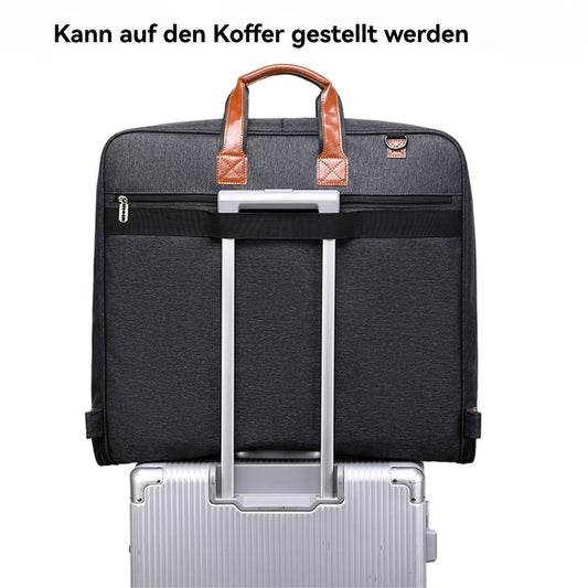 Valigia Grande & Custodia per Abiti - Bagaglio da Viaggio Business con Scomparto per Laptop, Tessuto Oxford Resistente, Valigetta Spaziosa con Maniglia o Tracolla per Professionisti (50x54x8cm, Nero) - Ideale per Viaggi Aerei ed Eventi Formali