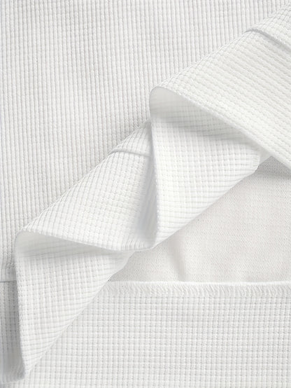 Maglione Casual Uomo in Maglia Waffle con Blocchi di Colore a Contrasto e Patch - Pullover Girocollo Lavabile in Lavatrice per Tempo Libero, Abbigliamento Tessuto