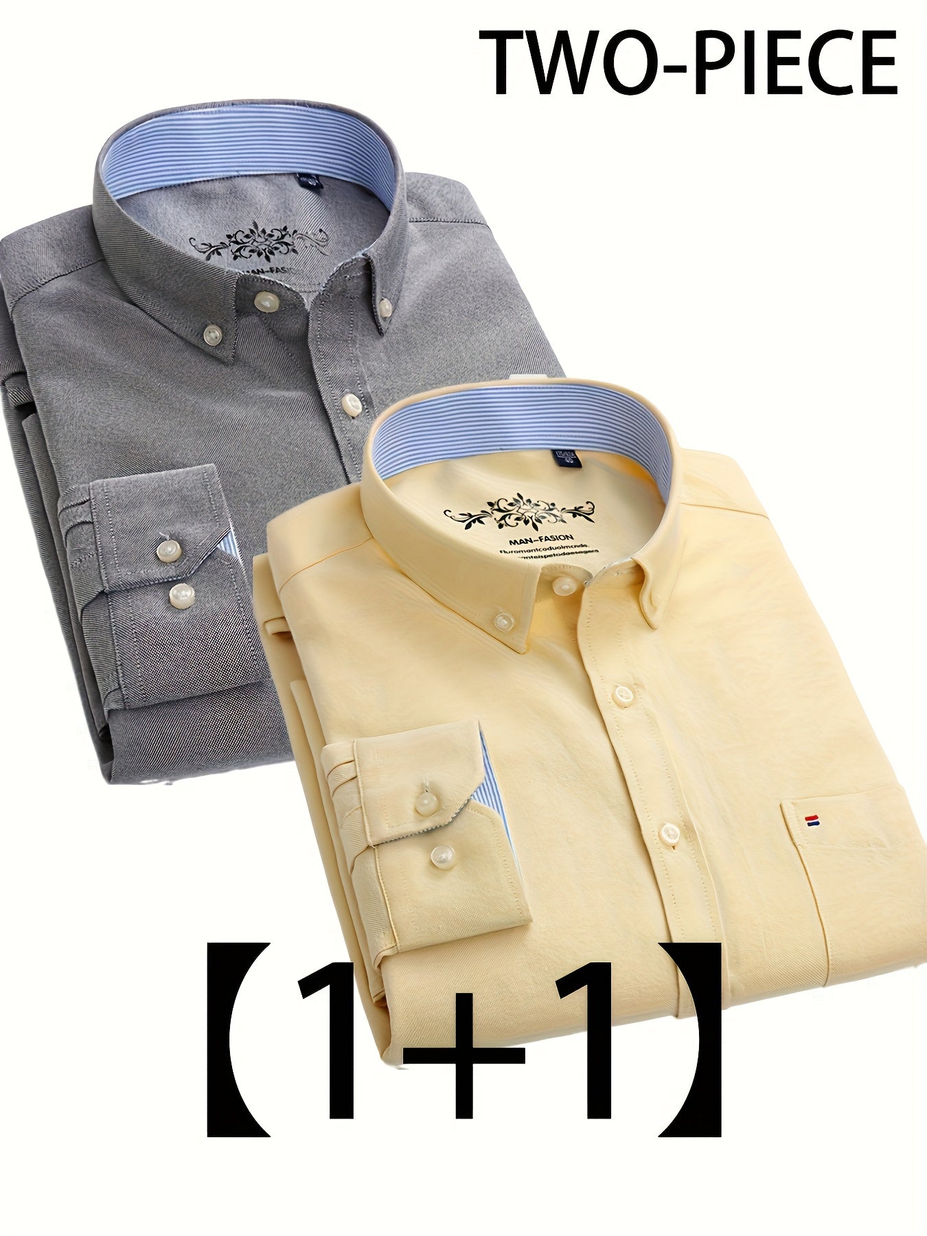 Valerio – Due Camicie Oxford a Manica Lunga Monocolore