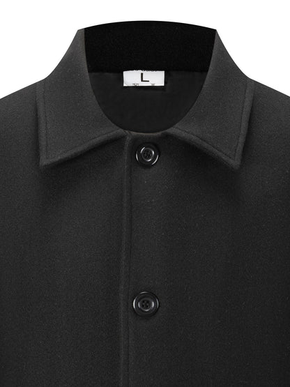 2025 Nuovo trench casual classico a tinta unita per uomo con doppie tasche, design semplice, stile papà elegante, resistente alle rughe, chiusura a singolo petto, leggero e di lusso, cappotto antivento per la primavera/autunno