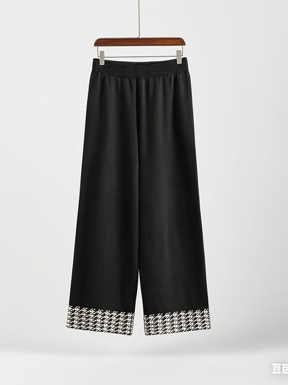 Set Donna Autunno Invernali a Vita Alta con Motivo Pied-de-Poule, Moda Femminile