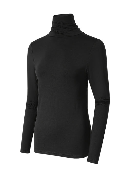 3 Pacchetti Di Magliette A Collo Alto, Top Casual A Maniche Lunghe Per La Primavera E L'autunno, Abbigliamento Da Donna