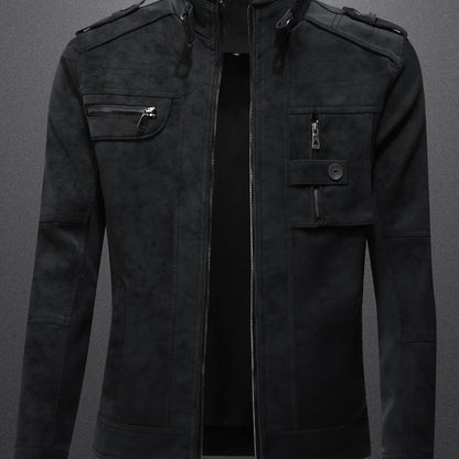 2805A# Giacca Casual Autunno-Inverno con Collo Alto per Giovani Uomini, Stile Workwear