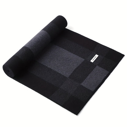 Sciarpa a Quadri Uomo in Tessuto Simil-Lana - Calda Cravatta Invernale, Elegante Regalo di Natale/Ringraziamento per Marito/Padre/Uomo d'Affari - Accessorio Formale Morbido (Lavaggio a Mano/Lavaggio a Secco) - Compatibile con Completi e Cravatte