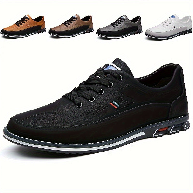 Scarpe da lavoro alla moda con blocco di colore per uomo Plus Size, comode scarpe da abito con lacci in gomma antiscivolo, calzature da uomo