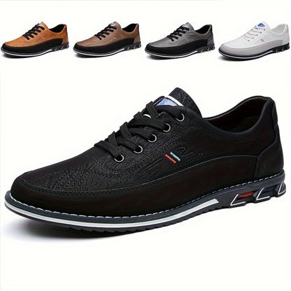 Scarpe da lavoro alla moda con blocco di colore per uomo Plus Size, comode scarpe da abito con lacci in gomma antiscivolo, calzature da uomo