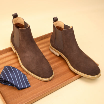 Stivaletti Chelsea da uomo in pelle scamosciata, suola in gomma antiscivolo resistente, scarpe comode e durevoli per uomo