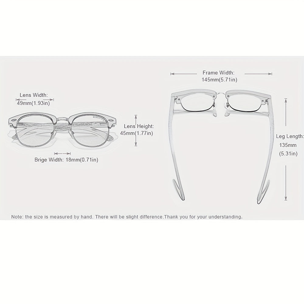 Occhiali in legno di noce nera artigianali KINGSEVEN, con montatura semipolarizzata retro per uomo e donna, stile vintage con custodia, montatura in legno massiccio, lenti in PC, ideali per l'uso quotidiano