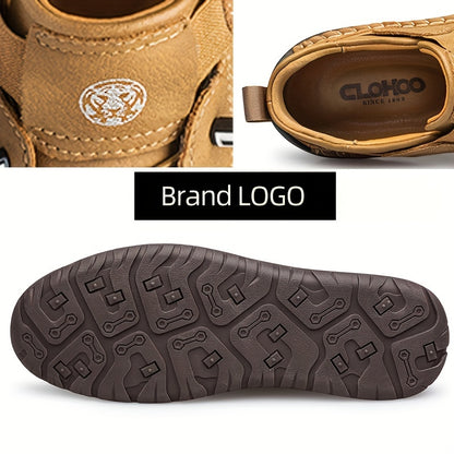 Scarpe da uomo casual con suola morbida e confortevole, realizzate a mano con cuciture a mano e fondo in gomma, marchio CLOHOO