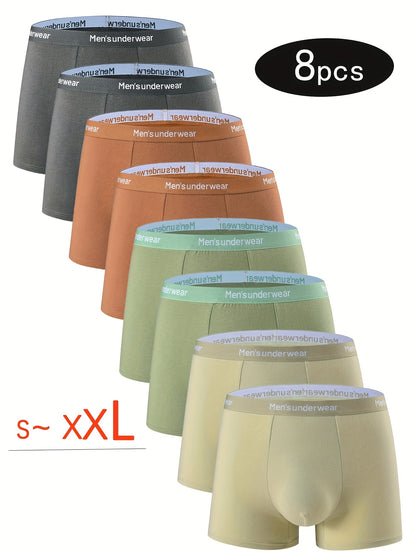 8 Pezzi Mutande Uomo in Cotone Misto, 95% cotono Boxer Casual, Pantaloncini Sportivi Traspiranti Comodi ed Elastici, Boxer da Uomo,Intimo Uomo di Alta Qualità,Mutande per Uomini,Intimo per Uomini,Slip Boxer da Uomo,Slip Boxer da Uomo, Intimo da Tempo Libe