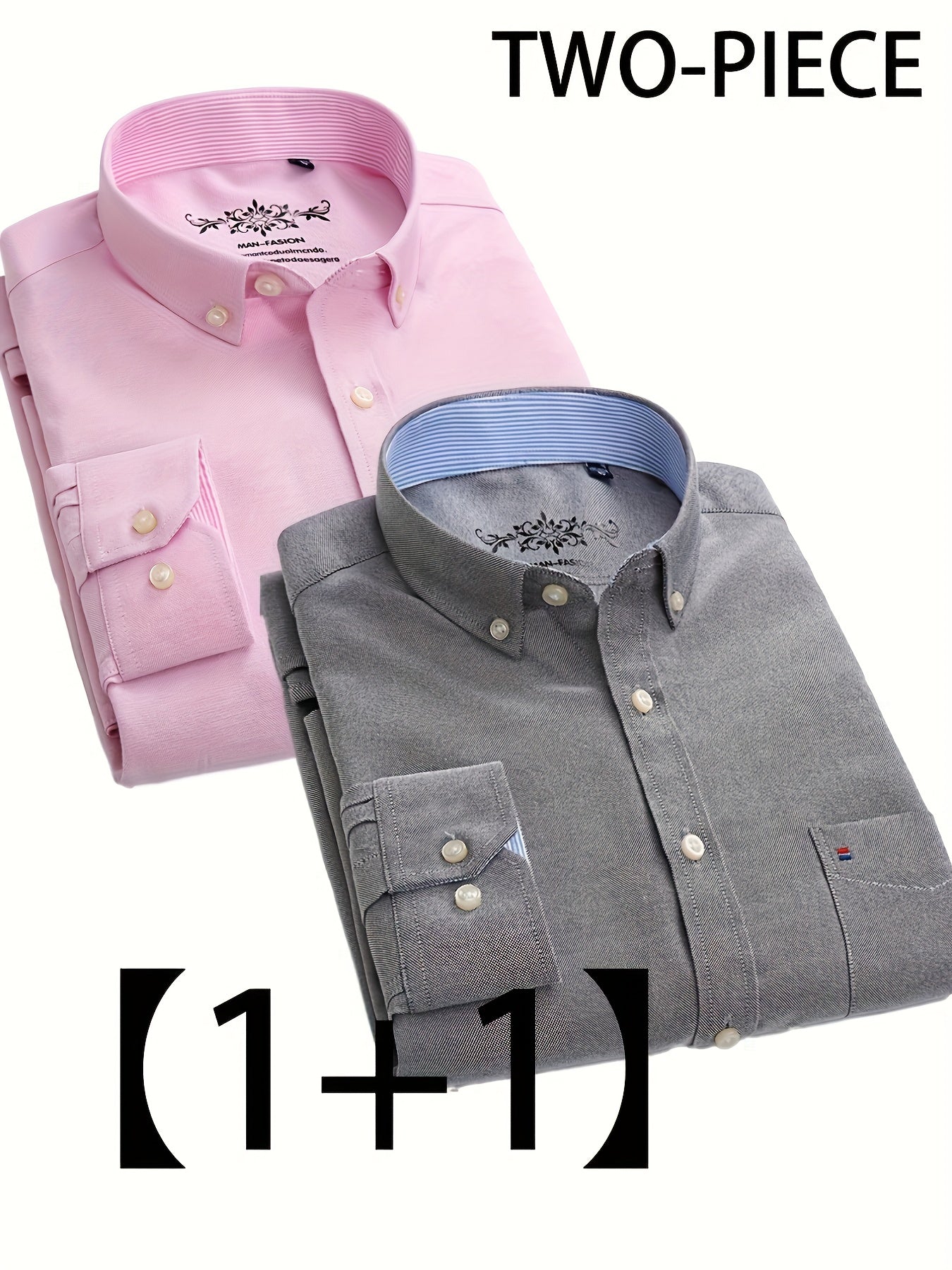 Valerio – Due Camicie Oxford a Manica Lunga Monocolore