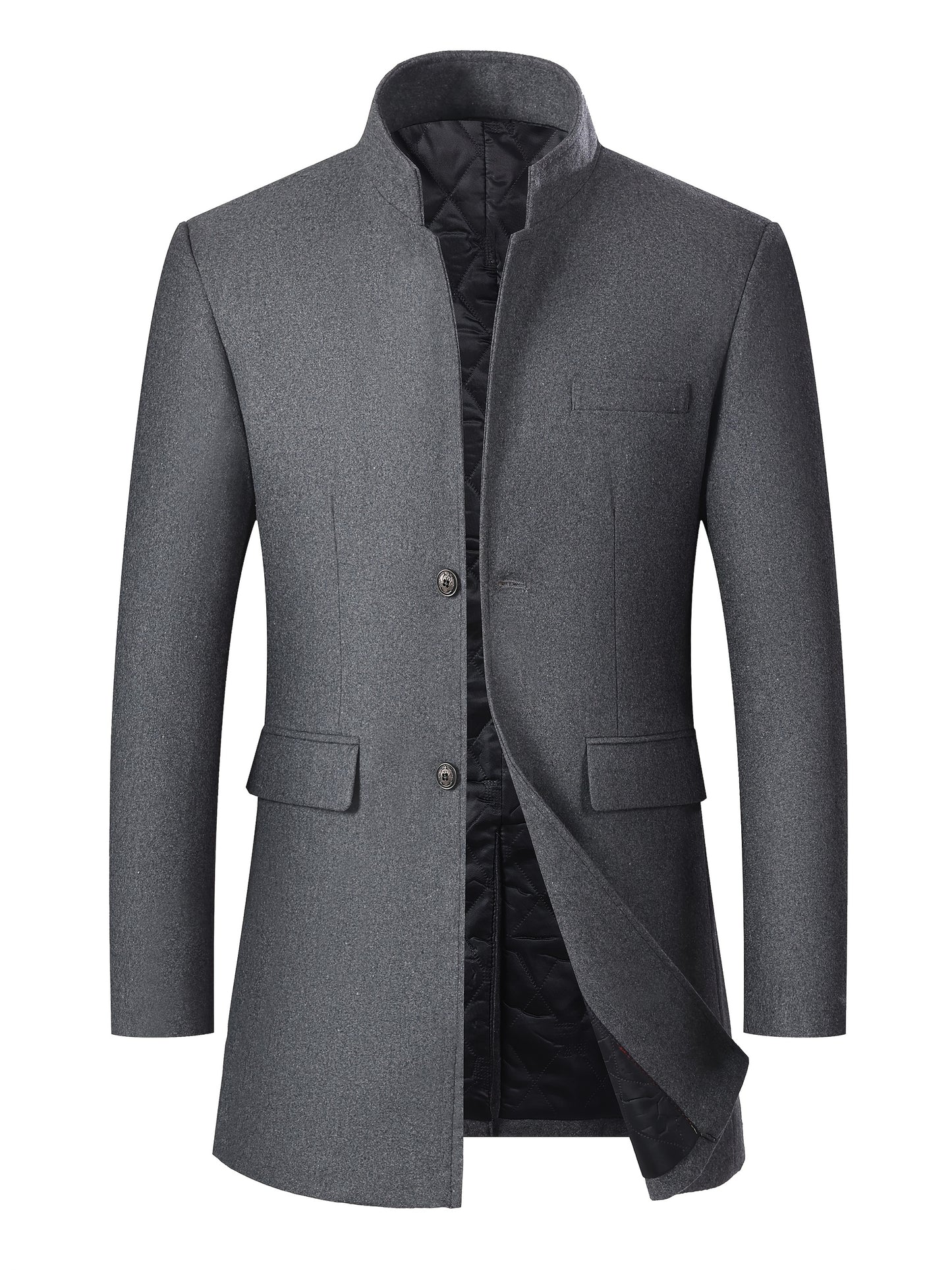 Linea Uomo+ Elegance - Giacca Invernale Uomo - Slim Fit con Collo Alto, Lunghezza a Metà Coscia, Chiusura Frontale a Bottoni