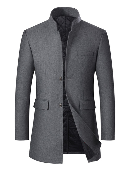 Linea Uomo+ Elegance - Giacca Invernale Uomo - Slim Fit con Collo Alto, Lunghezza a Metà Coscia, Chiusura Frontale a Bottoni