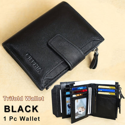 1pz Portafoglio Uomo CIEPHIA in Vera Pelle - Blocco RFID Antifurto, Marrone Scuro (Dark Tan), con Chiusura a Zip, 17 Tasche per Carte, Scomparto Monete e Finestra ID – Multi-Compartimenti Resistente ed Elegante Ideale come Regalo di San Valentino, Festa d