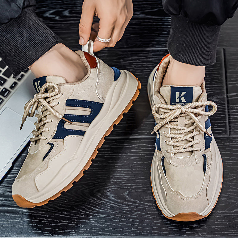 Scarpe Forrest Gump in Microfibra Autentica per Autunno e Inverno, Sneakers alla Moda con Aumento Altezza