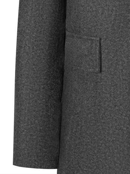 2025 Nuovo trench casual classico a tinta unita per uomo con doppie tasche, design semplice, stile papà elegante, resistente alle rughe, chiusura a singolo petto, leggero e di lusso, cappotto antivento per la primavera/autunno