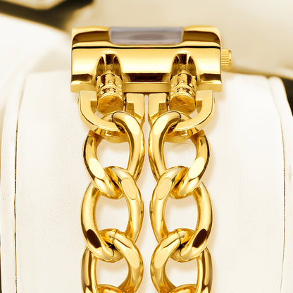 YaLaLuSI Orologio da Donna in Quarzo Dorato Glamour con Quadrante Decorato di Strass, Lancette Luminose e Bracciale a Catena Robusto - Esclusivo Display Analogico per Tutte le Occasioni, Include Scatola Regalo - Il Regalo Perfetto per Famiglia e Amici, Or