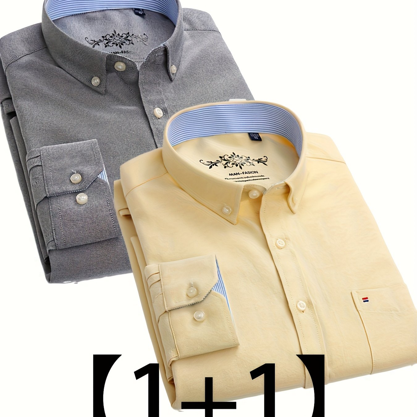 Valerio – Due Camicie Oxford a Manica Lunga Monocolore