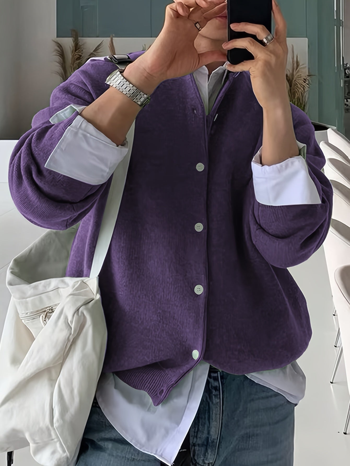 Maglione Cardigan Casual da Uomo - Tinta Unita con Maniche Lunghe e Bottoni, Pullover a Collo Rotondo Regular Fit per Autunno Inverno, Pezzo Versatile da Indossare sopra Jeans & Pantaloni Eleganti, Tessuto Confortevole