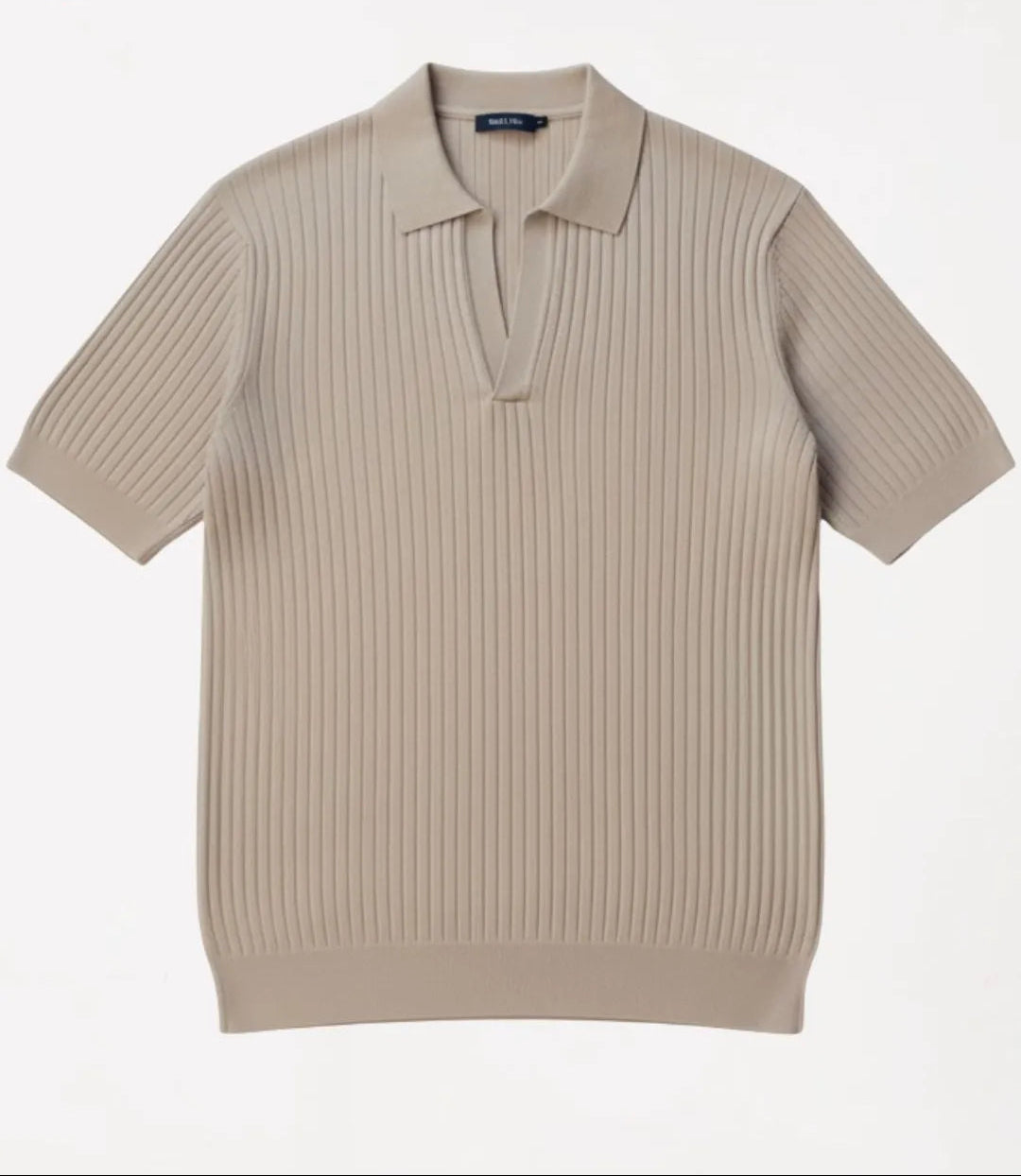 Men’s Navy Ribbed Knit Polo
