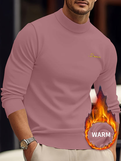 Z1012 Maglione Termico da Uomo a Maniche Lunghe con Scollo a Punta d'Arte - Maglia Invernale Calda e Resistente con Chiusura Frontale Intera con Zip, Collo Alto e Zip Integrale, Abbigliamento Lavabile in Lavatrice per Attività all'Aperto, Design con Zip F
