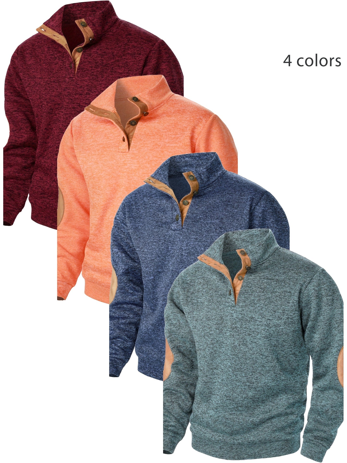 Maglione Uomo con Collo Alto e Maniche Lunghe - Felpa Casual Autunno Inverno Calda con Bottoni, Taglio Regolare per Abbigliamento Casual