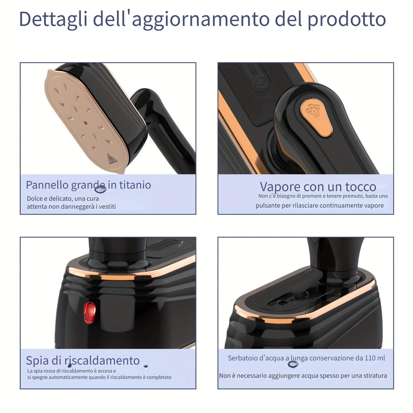 PANCERKA 1pc Piastra Vapore a Mano per Abiti, 1200W 2-in-1 Piegatura e Vapore, Piastra Grande, Rimuovi Rughe per Tessuti per Casa e Viaggio (Spina EU), Piastra Vapore per Abiti da Viaggio, Design Piastra Sottile, Costruzione Piastra Durevole, Piastra Vapo