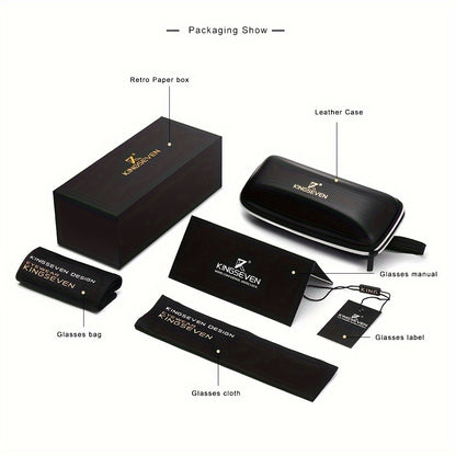 KINGSEVEN Design Occhiali da Uomo con Montatura Rotonda, Adatti anche per la Moda Femminile, Montatura Decorativa in Lega, Ideali per Tempo Libero, Fotografia, Accessori per Feste e Regalo Esclusivo di Moda